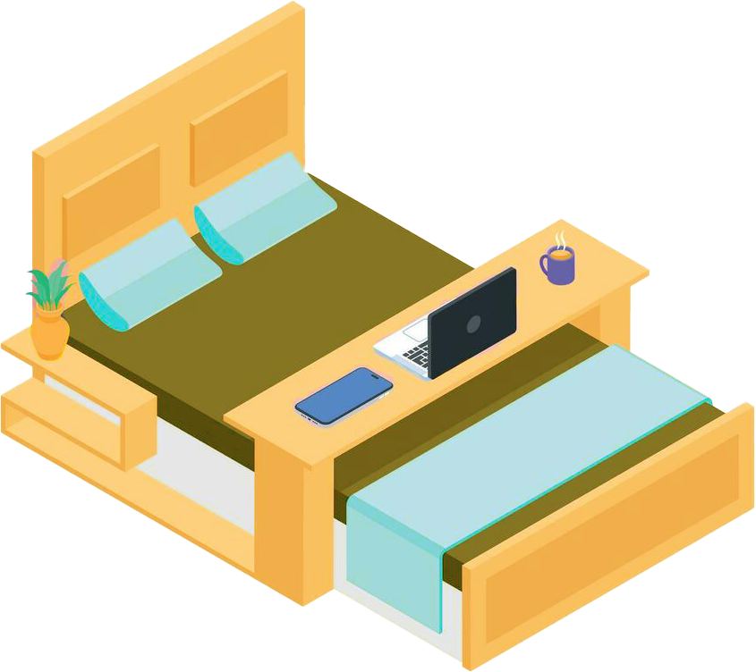 A moderate amount of furniture