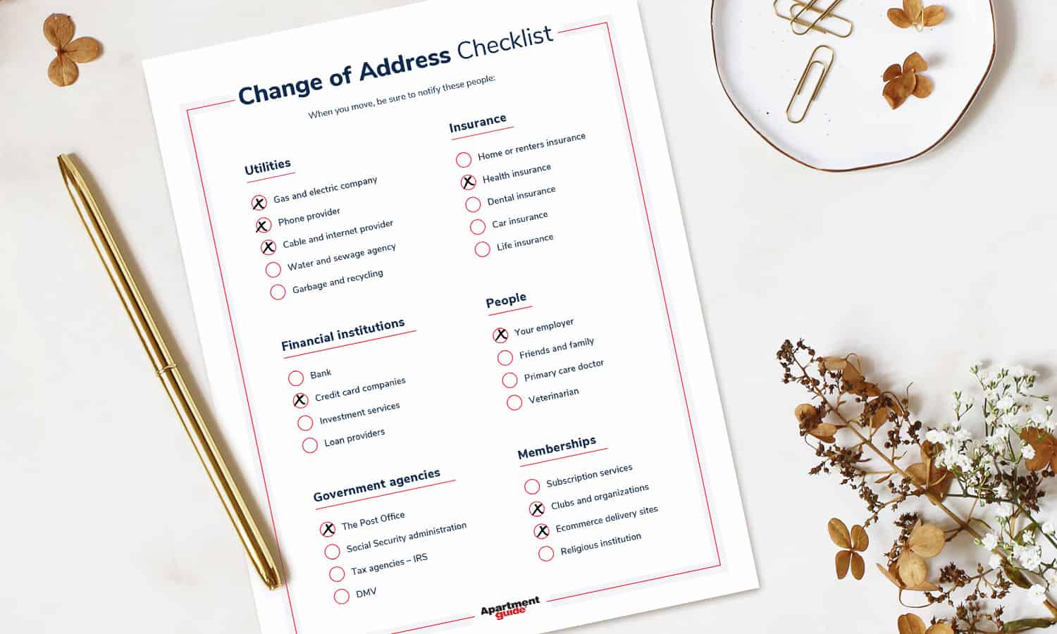 Change of Address Checklist